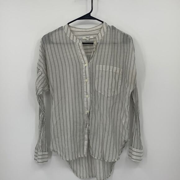 Madewell Silk Cotton/Silk Blend Button-Down Long Sleeve Women’s Size Small - Picture 3 of 7